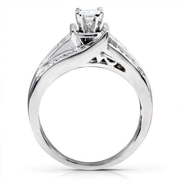 Diamond Engagement Ring 7/8 Carat (ctw) in 14K White or