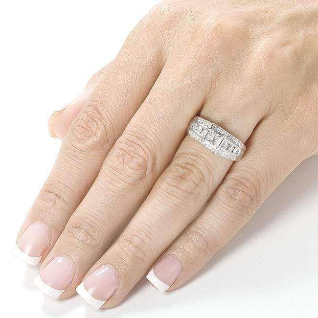 Kobelli Princess Diamond Wide Channel Bypass Engagement Ring 7/8ct.tw