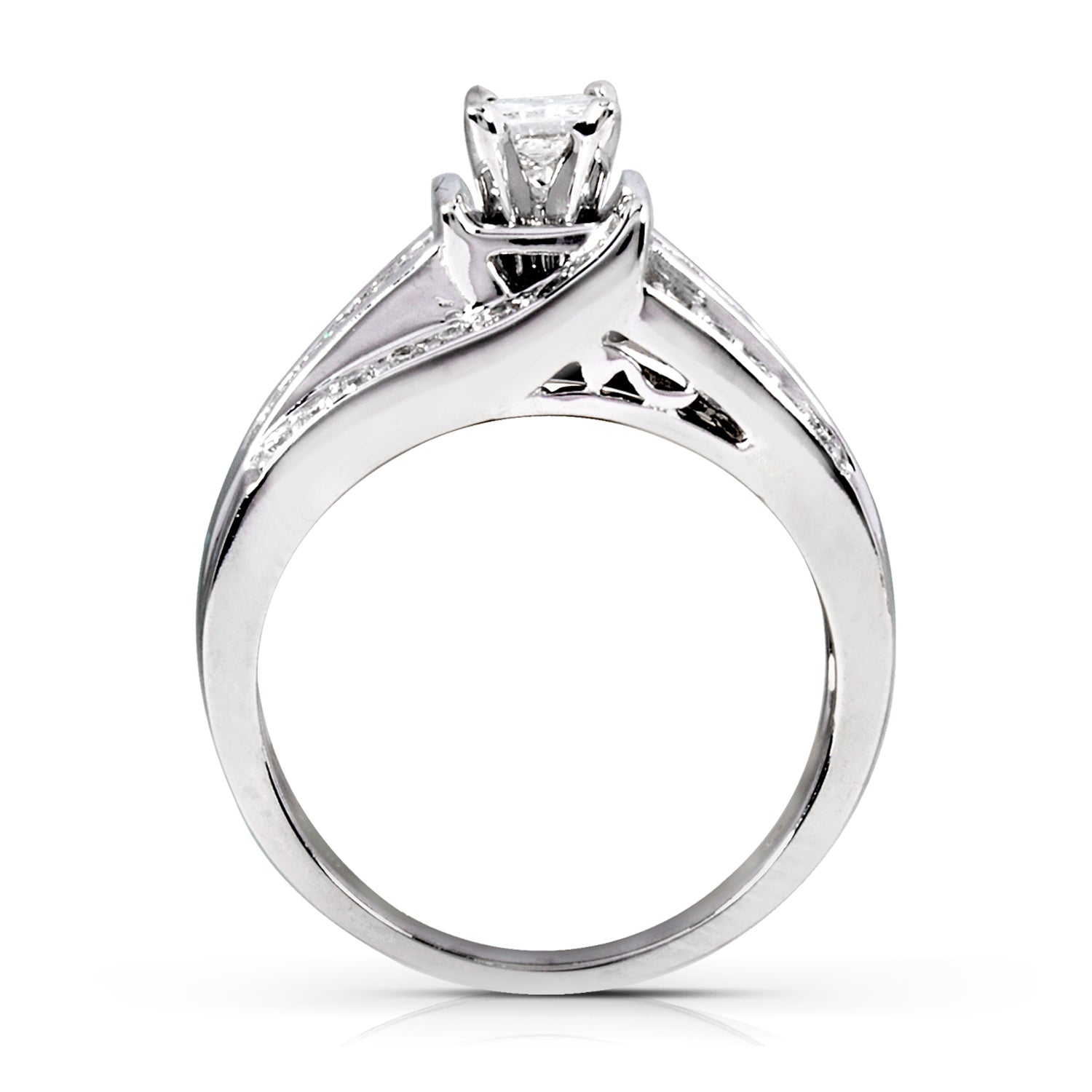 1 Carat Natural Diamond Princess Layered Bridal Set