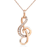 Kobelli Diamond Musical Note (Diskantnøgle) vedhæng & kæde i 14K guld