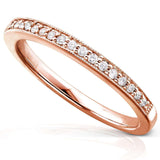Kobelli Diamond Wedding Ring Milgrain Pave-sett Slender Band i 14k gull