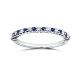 Abwechselnder Ring – weißer Diamant – blauer Saphir