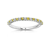 Alternating Ring - White Diamond - Yellow Sapphire
