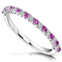 Kobelli Alternating Pink Sapphire White Diamond Gold Band (1/4ct TCW)