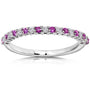 Kobelli Alternating Pink Sapphire White Diamond Gold Band (1/4ct TCW)