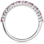 Kobelli Alternating Pink Sapphire White Diamond Gold Band (1/4ct TCW)