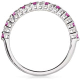 Kobelli abwechselnd rosa Saphir-Weiß-Diamant-Goldband (1/4 ct tcw)
