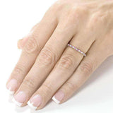 Kobelli abwechselnd rosa Saphir-Weiß-Diamant-Goldband (1/4 ct tcw)