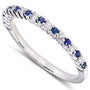 Kobelli Round Diamond & Blue Sapphire Band 1/4 carat (ctw) in 14kt White Gold