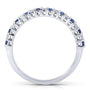 Kobelli Round Diamond & Blue Sapphire Band 1/4 carat (ctw) in 14kt White Gold