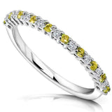 Kobelli diamant- og gul safirbånd 1/4 karat (ctw) i 14k hvidguld