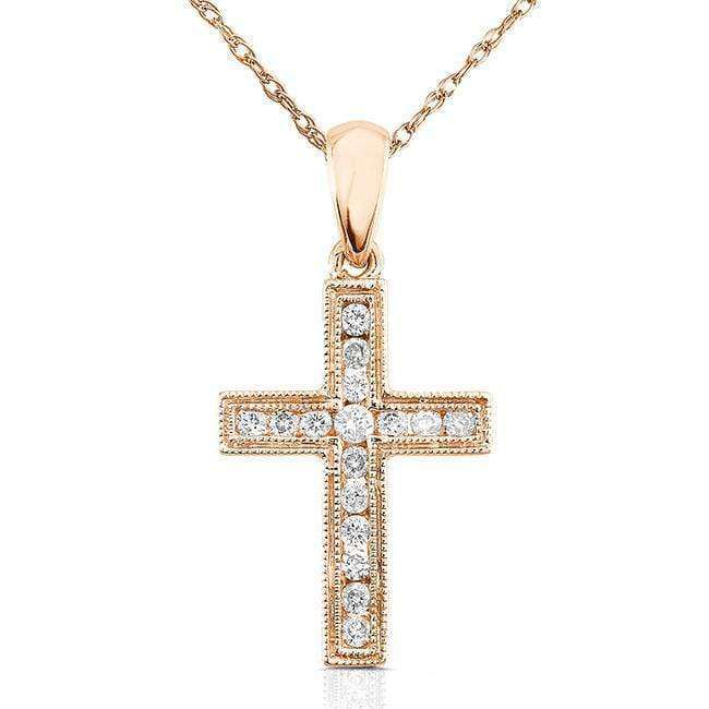 Kobelli Diamond Cross Pendant 1/6 carats total in 14k Yellow Gold (18" Chain)