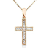 Kobelli Diamond Cross Pendant 1/6 karat (ctw) i 14K guld (18" kæde)