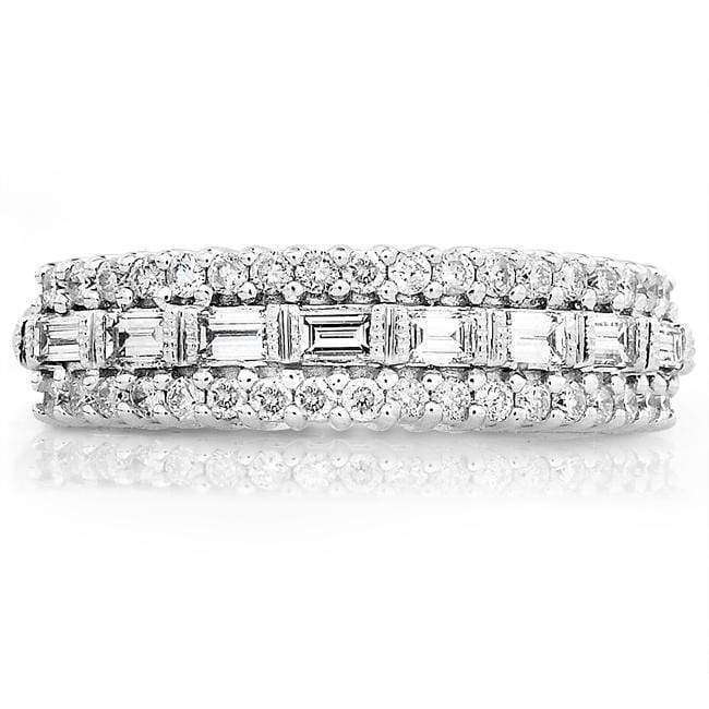 Kobelli Round and Baguette Cut Diamond Band 5/8 carat (ctw) in 14K White Gold