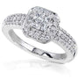 Kobelli Halo Invisible Cluster Diamond Engagement Ring 1/2ct.tw 14K White Gold