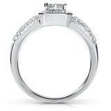 Kobelli Halo Invisible Cluster Diamond Engagement Ring 1/2ct.tw 14K White Gold