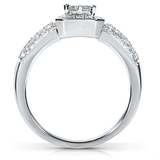 Kobelli Halo Invisible Cluster Diamond Engagement Ring 1/2ct.tw 14K White Gold