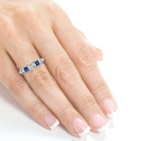 Kobelli Blue Sapphire & Diamond Engagement Ring 1 2/5 carat (ctw) In 14k White Gold