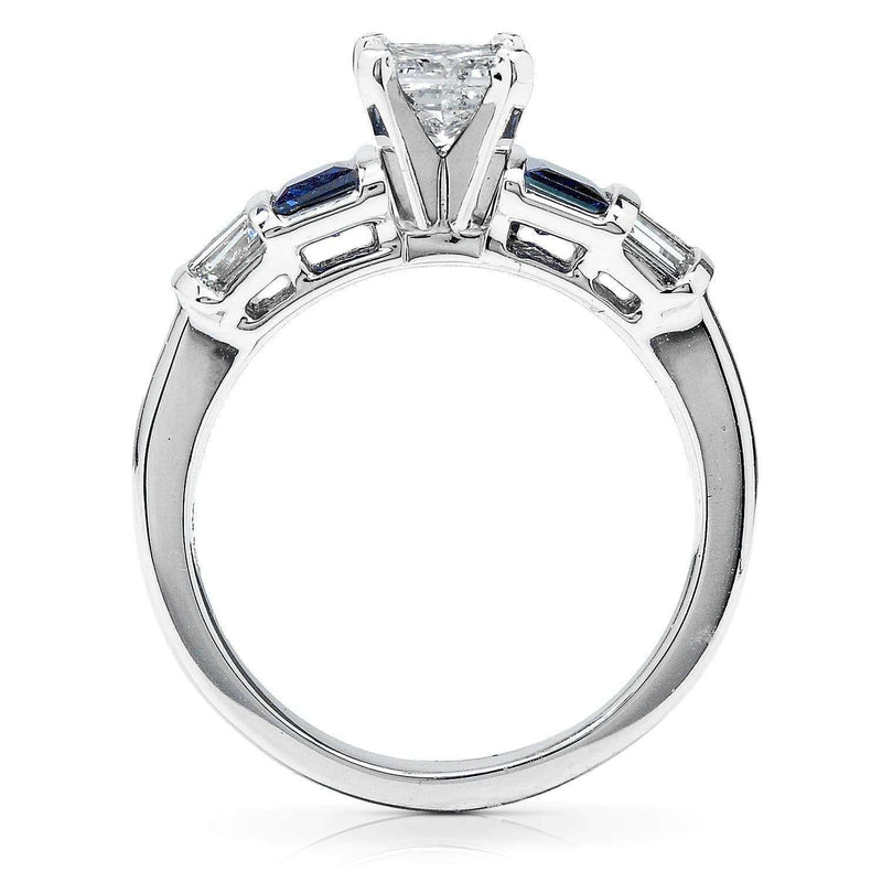 Kobelli Blue Sapphire & Diamond Engagement Ring 1 2/5 carat (ctw) In 14k White Gold