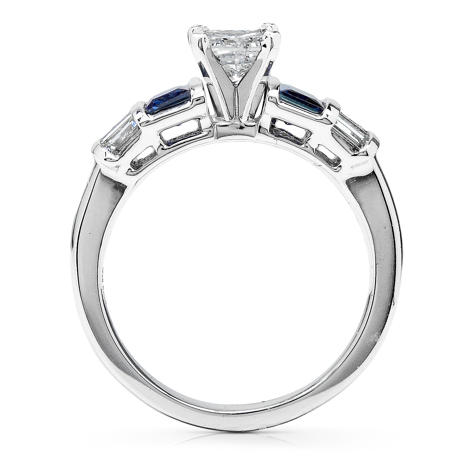Kobelli Blue Sapphire & Diamond Wedding Rings Set 1 1/4 Carat (ctw) In 14k White Gold