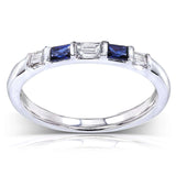 Kobelli-Ring mit blauem Saphir und Diamant, 1/4 Karat (ctw), aus 14 Karat Weißgold