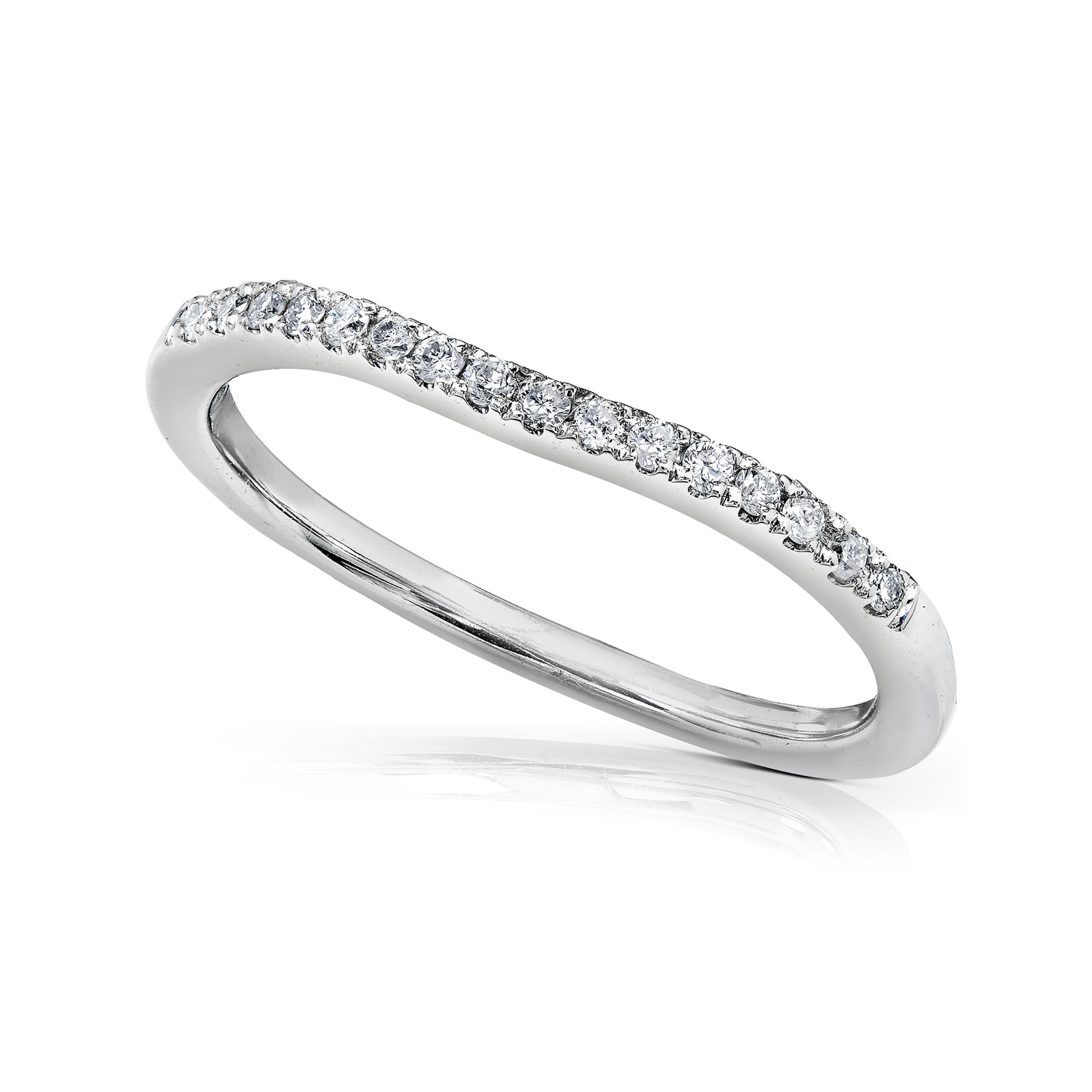 Natural Diamond Curve Shadow Ring