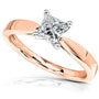 Kobelli Princess Diamond 1/2ct Solitaire Taper Shank Ring 14k Gold 61432PRI-50/4.5R