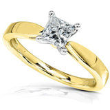 Anel solitário de haste cônica com diamante Kobelli princesa 1/2 quilate ouro 14k 61432pri-50/4.5y