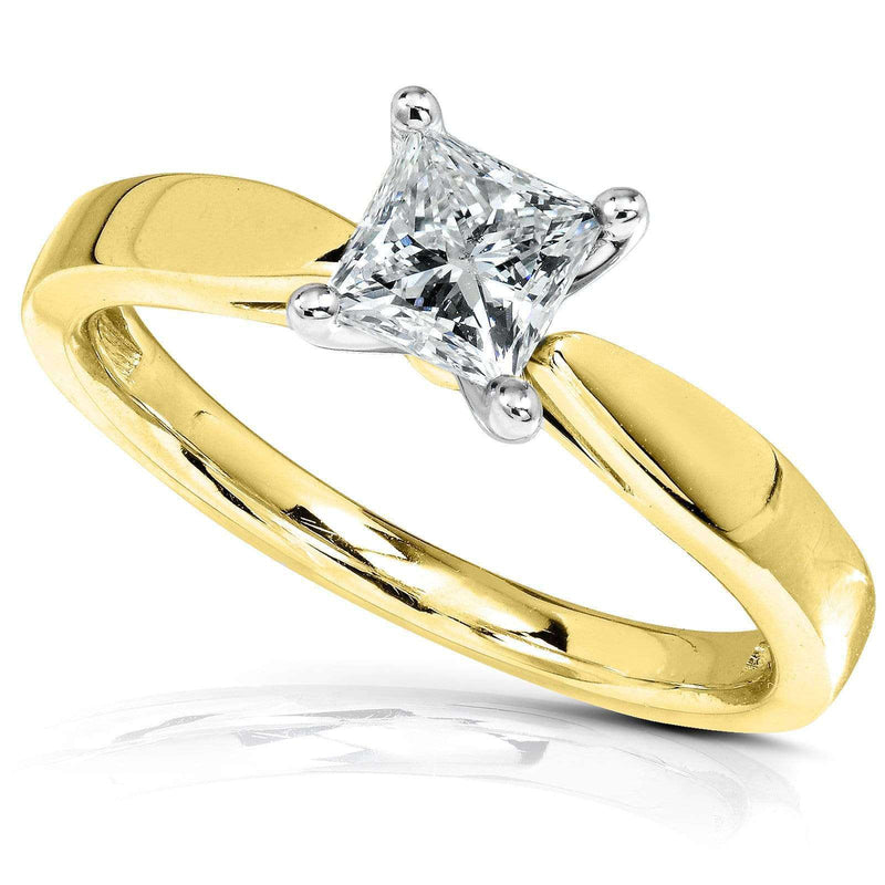 Kobelli Princess Diamond 1/2ct Solitaire Taper Shank Ring 14k Gold 61432PRI-50/4.5Y