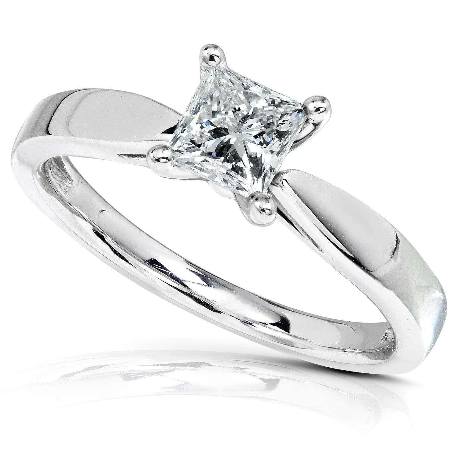 Kobelli Princess Diamond 1/2ct Solitaire Taper Shank Ring 14k Gold 61432PRI-50DM_4.5