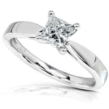 Kobelli prinsesse diamant 1/2 karat solitaire konisk skaft ring 14 karat guld 61432pri-50dm_4.5