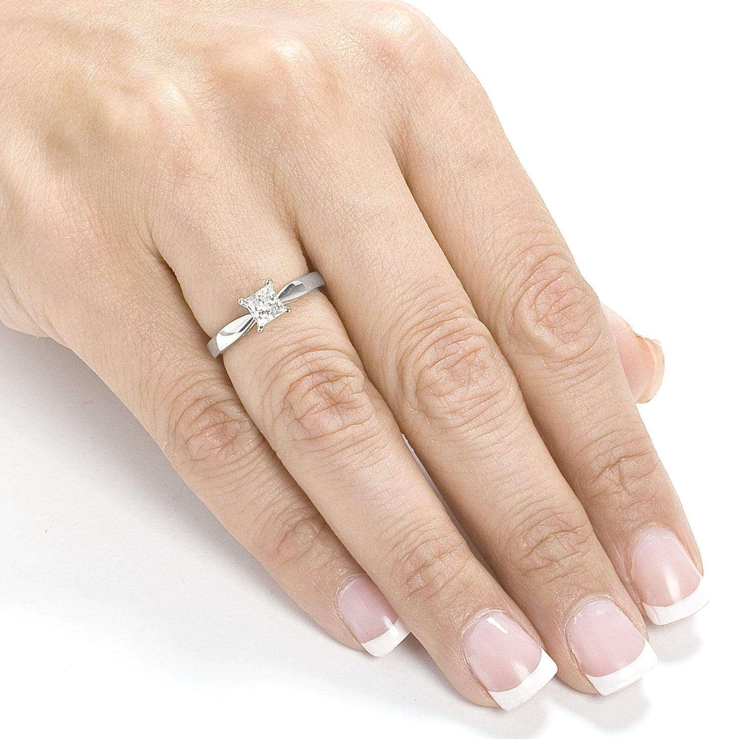 Kobelli Princess Diamond 1/2ct Solitaire Taper Shank Ring 14k Gold