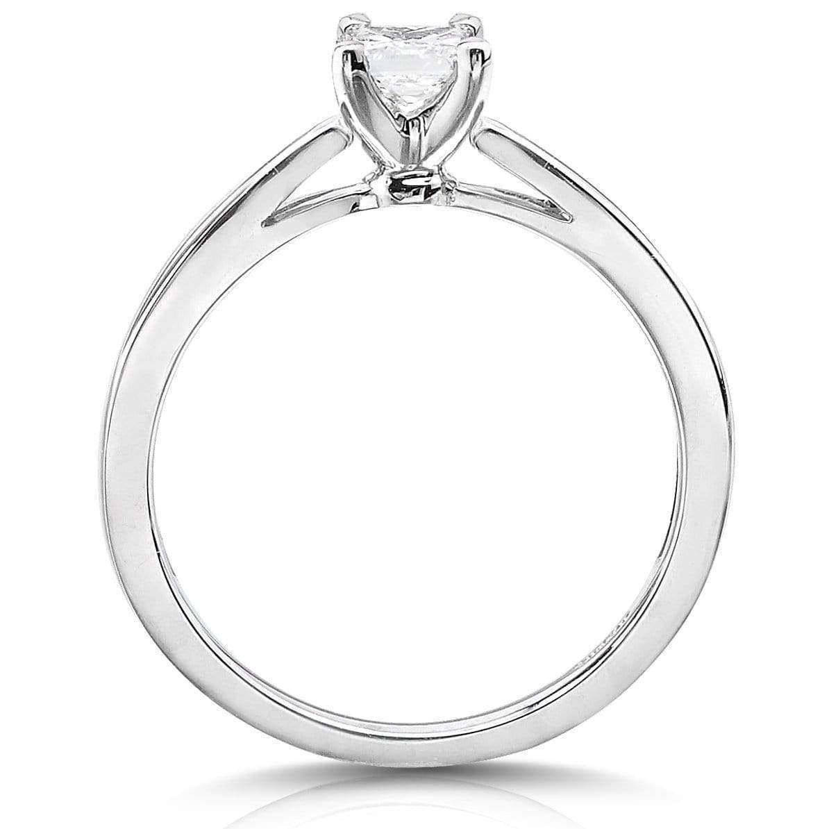 Kobelli Princess Diamond 1/2ct Solitaire Taper Shank Ring 14k Gold