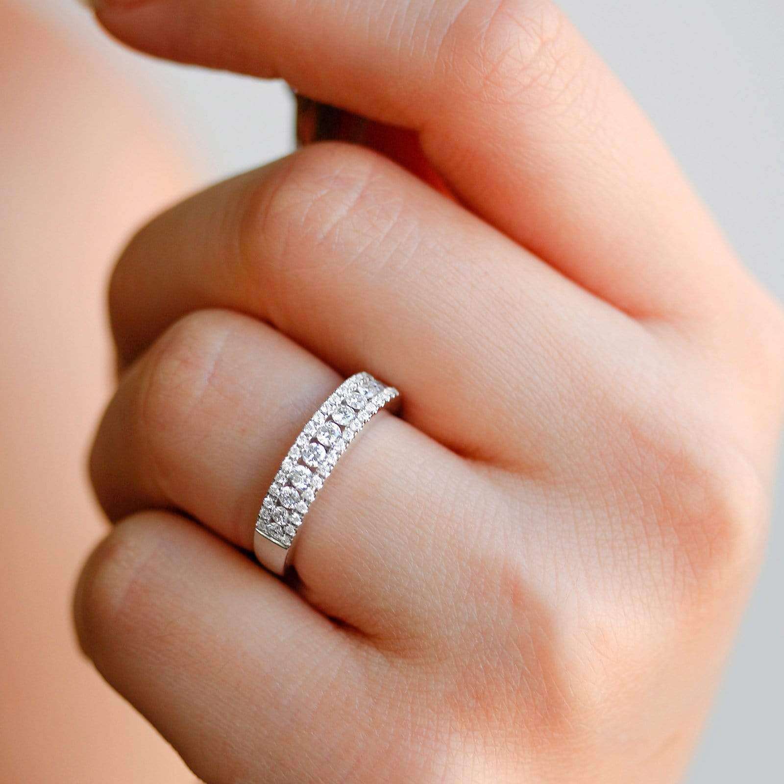 Kobelli Multirow Diamond Wedding Band 1/2ct 14K White Gold