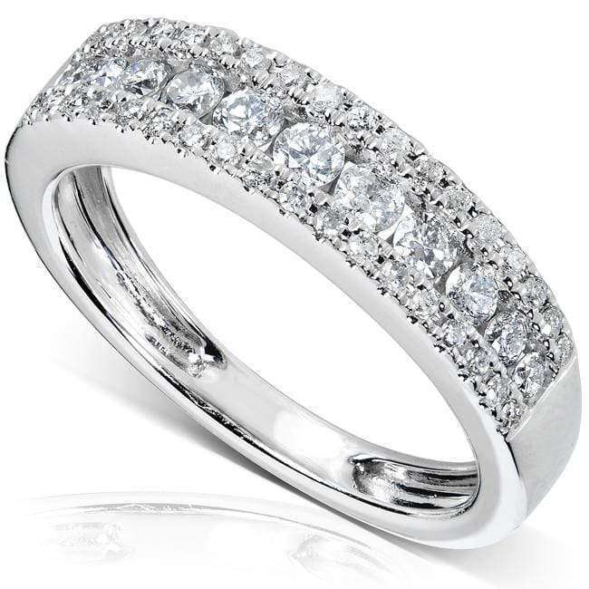Kobelli Multirow Diamond Wedding Band 1/2ct 14K White Gold