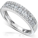 Aliança de casamento com diamantes multilinhas Kobelli 1/2 quilate ouro branco 14k