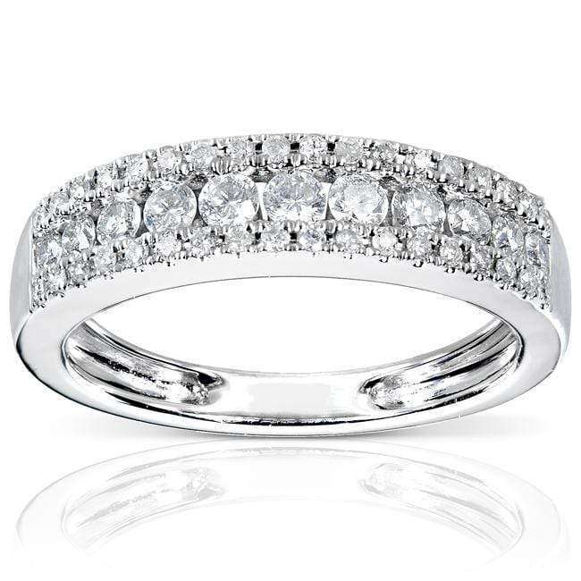 Kobelli Multirow Diamond Wedding Band 1/2ct 14K White Gold