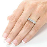 Aliança de casamento com diamantes multilinhas Kobelli 1/2 quilate ouro branco 14k