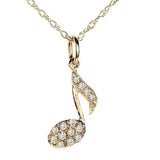 Kobelli Diamond Musical Symbol (åttende note) anheng og kjede i 14K hvitt gull 61542DM_RG
