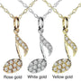 Kobelli Diamond Musical Symbol (Eighth Note) Pendant & Chain in 14K White Gold