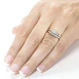 Kobelli Diamond 3-Stone Solid Shank Bridal Set 1/2ct.tw 14k Weißgold