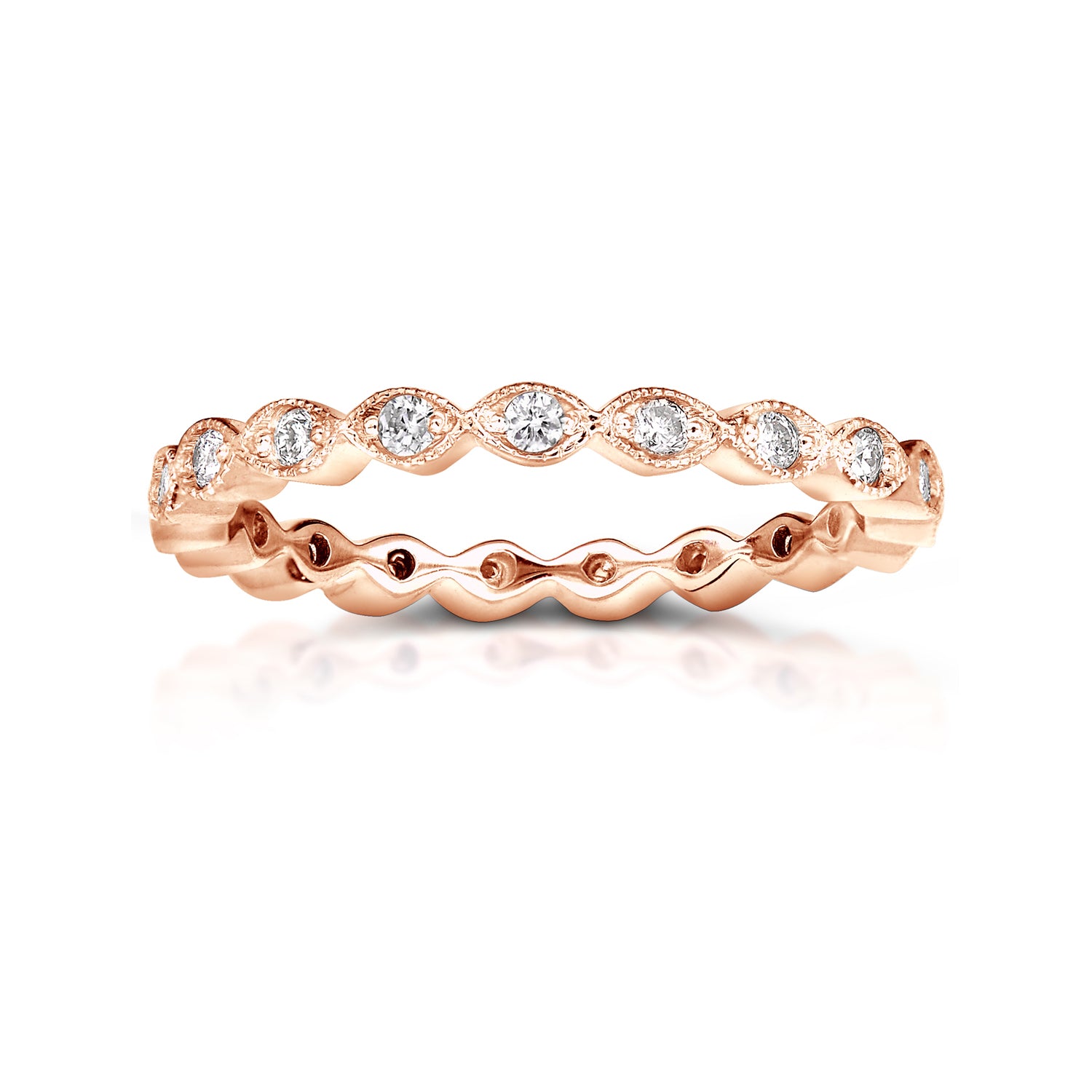 0.3 Carat Natural Diamond Eyelet Eternity Band