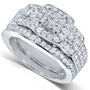 Kobelli Princess Diamond Wedding Ring Set 1 1/6 carat (ctw) in 14k White Gold