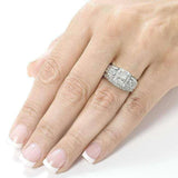 Conjunto de aliança de casamento Kobelli Princess Diamond 1 1/6 quilate (ctw) em ouro branco 14k