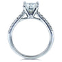 Kobelli Cushion 1ct Diamond French Pave Ring 14k White Gold