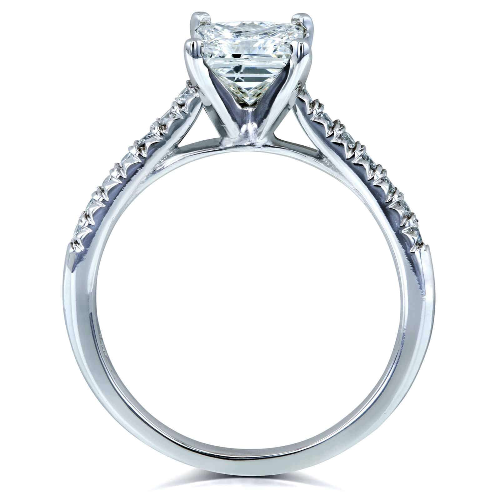 Kobelli Cushion 1ct Diamond French Pave Ring 14k White Gold