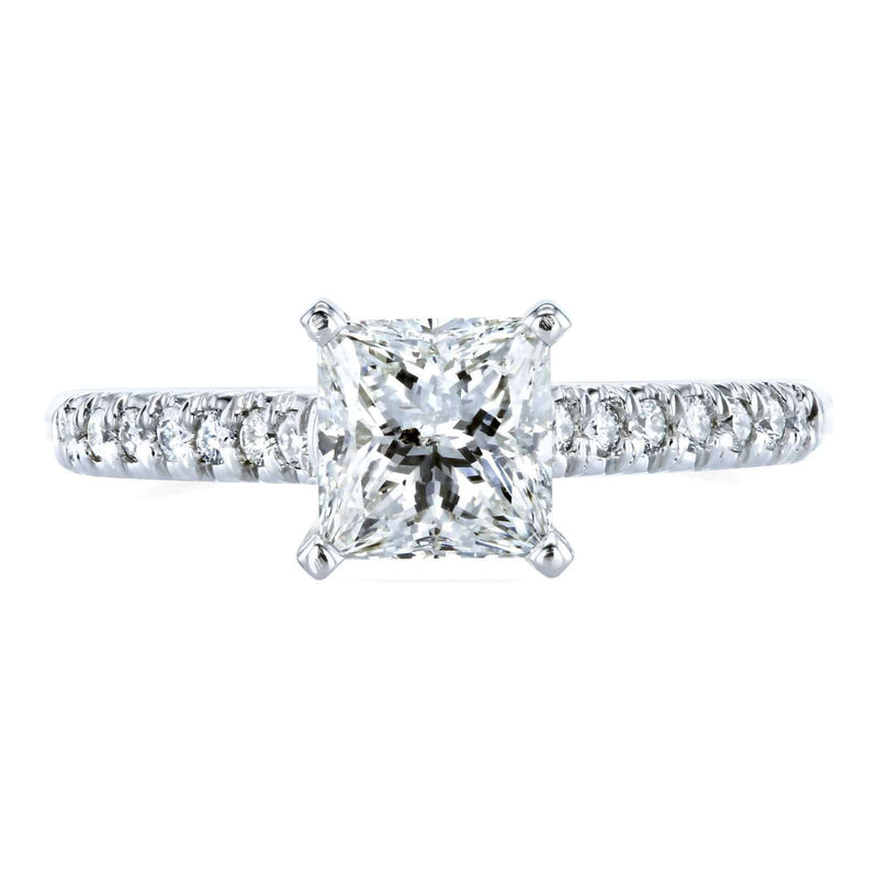 Kobelli Princess Diamond French Pave Ring 1-1/6ct.tw 14k White Gold