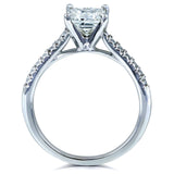 Kobelli strålande 1 karat diamant fransk pave ring 14k vitguld