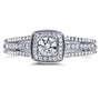 Kobelli 1/2ct.tw Multi-Row Diamond V-Bridge Halo Ring 14k White Gold