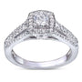 Kobelli 1/2ct.tw Multi-Row Diamond V-Bridge Halo Ring 14k White Gold